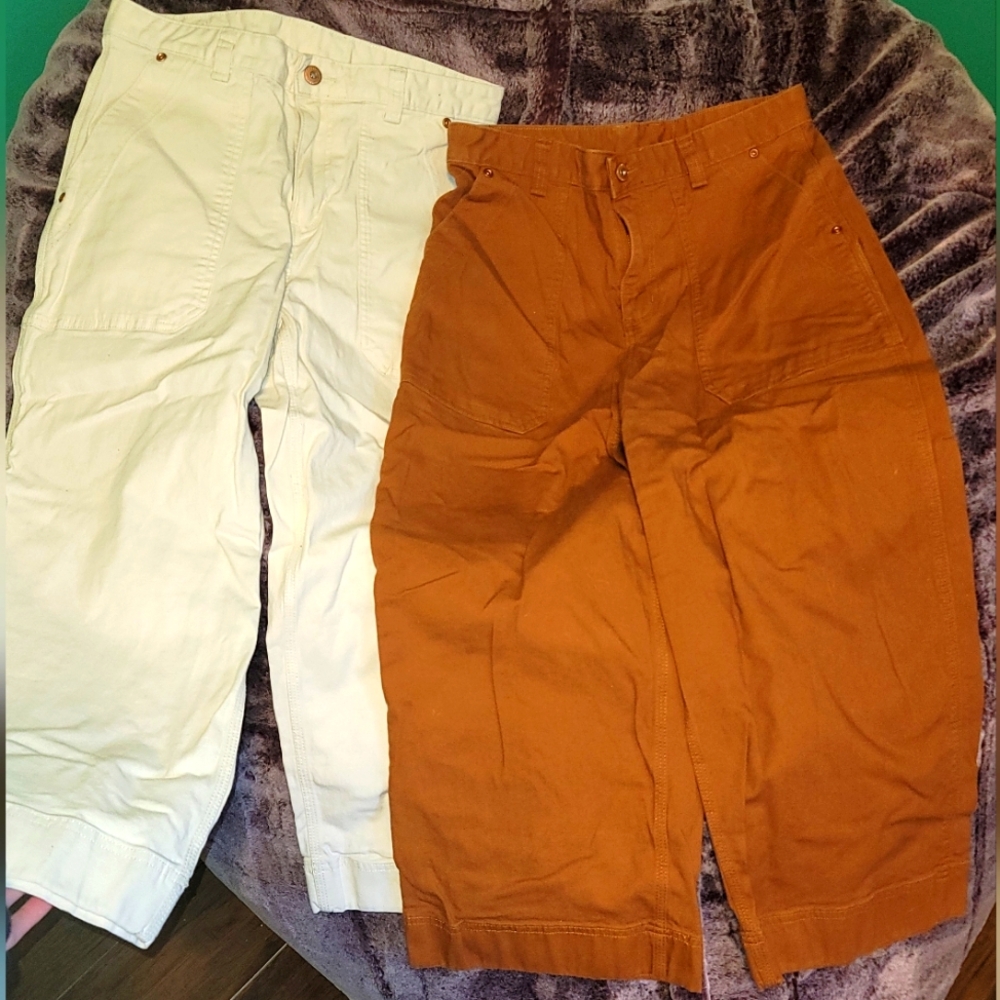 DULUTH TRADING FLEX wide leg capri’s lot of 2 pairs